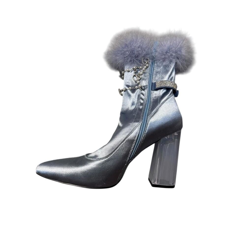 Dolls Kill Women's Silver and Blue Boot - Picture 4 of 6